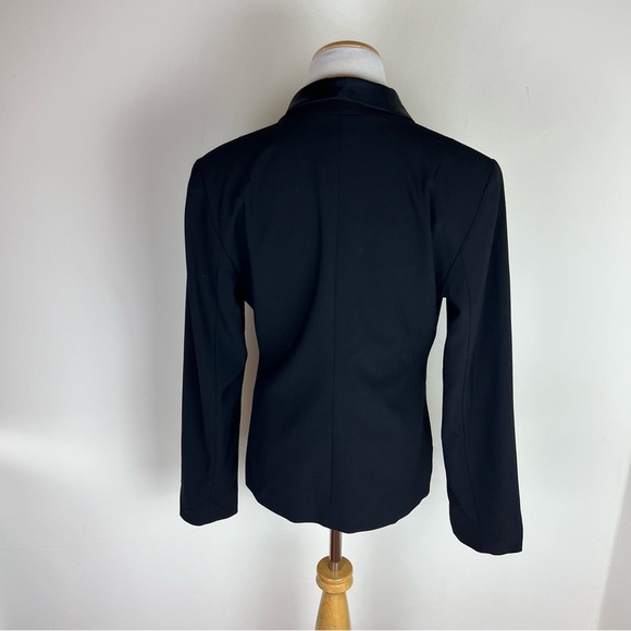 Eileen Fisher Woman’s Black Wool Tuxedo Blazer Silk Collar- Size XS - Picture 3 of 5